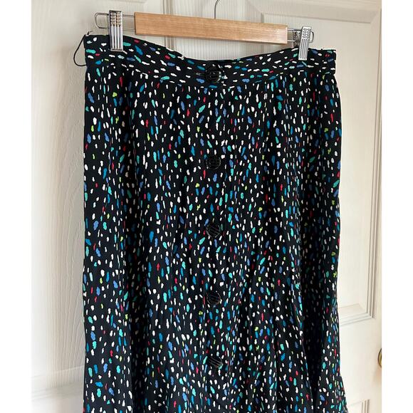 Vintage 100% Rayon Skirt with Confetti Pattern Size M/L| 80's 90's Style - Picture 2 of 8